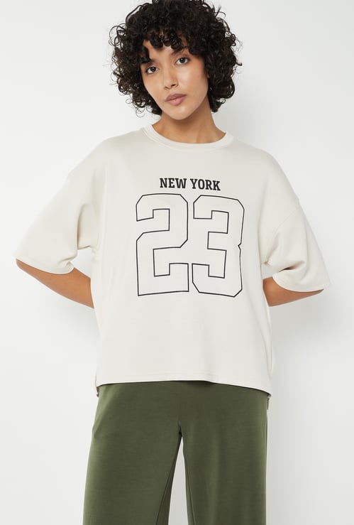 Women Typographic Print Sports T-shirt