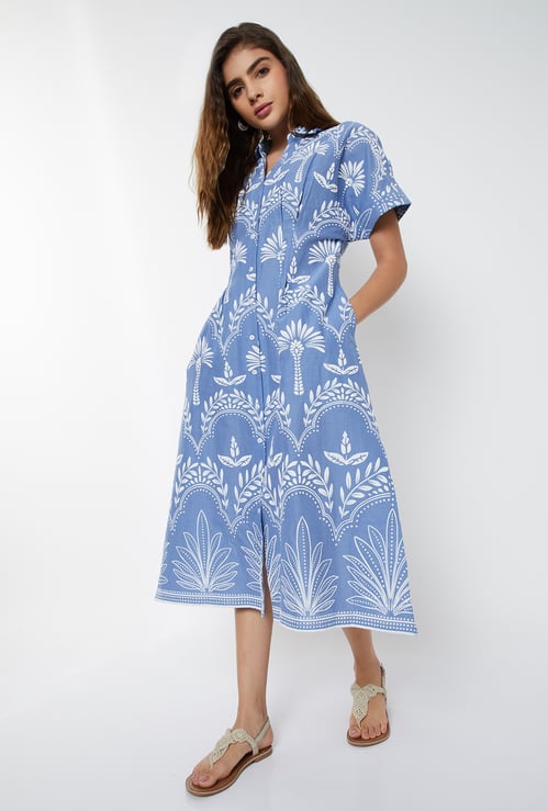 Women Printed Shirt Dress
