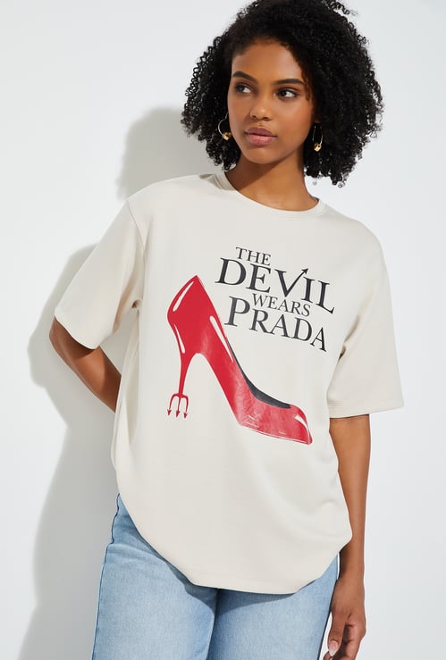 URB_N Women Oversized Devil Wears Prada T-shirt