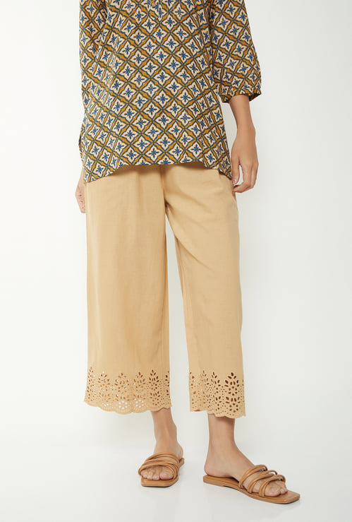 Women Schiffli Hem Palazzo