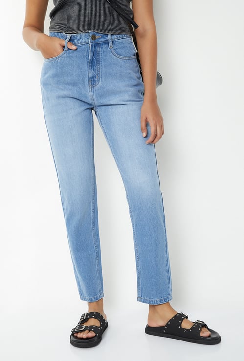 Women High Rise Mom Fit Jeans