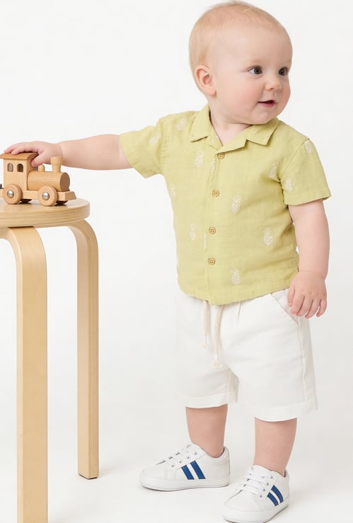 Boys Embroidered Shorts Set