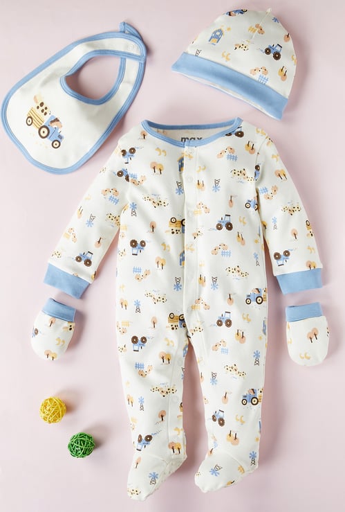 Infant Boys Printed Gift Set - Pack of 4