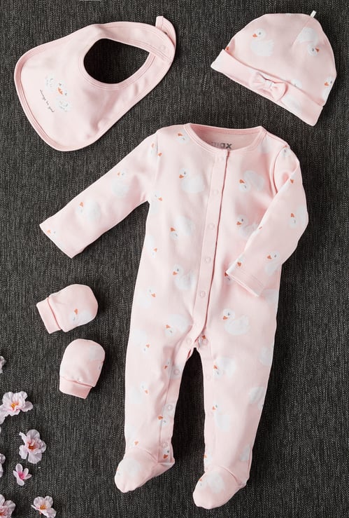 Infant Girls Printed Gift Set - Pack of 4