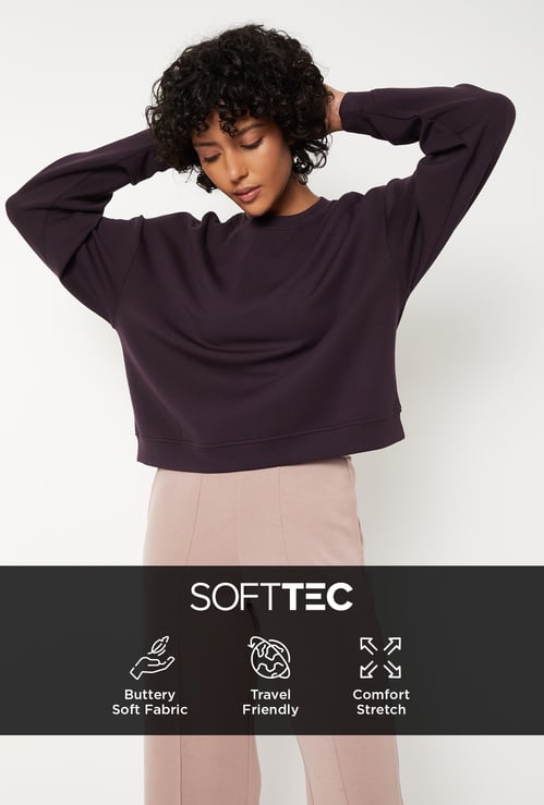 Women Solid Boxy Sports T-shirt