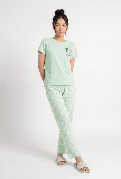 Women Floral Printed PJ Set