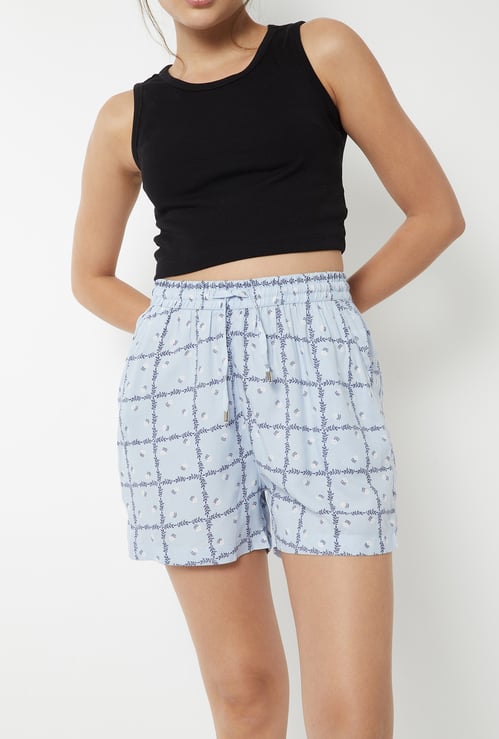 Women Checked Lounge Shorts