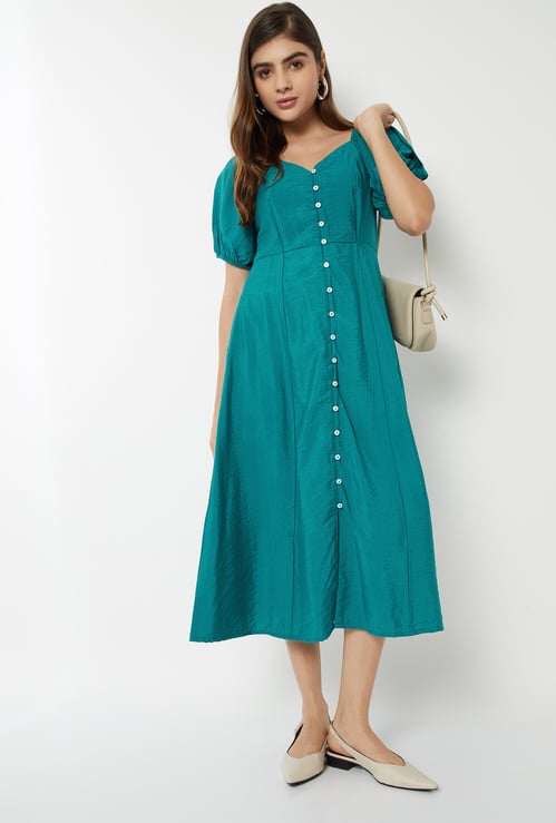 Women Solid A-Line Dress