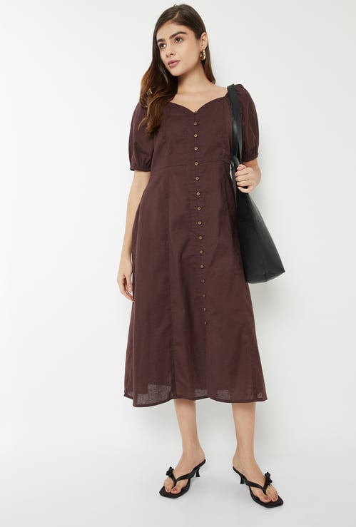 Women Solid A-line Dress