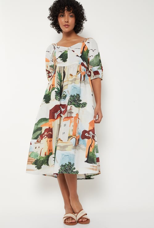 Women Printed A-Line Dress