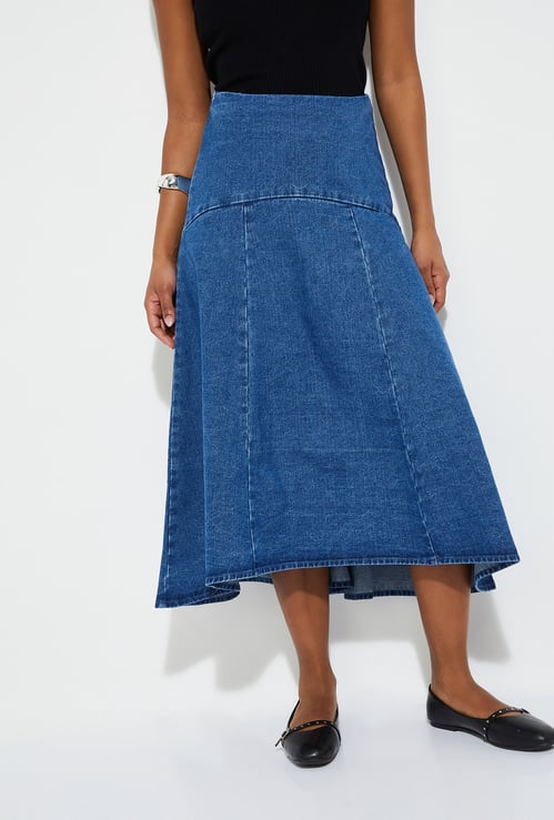Women Solid Skater Skirt