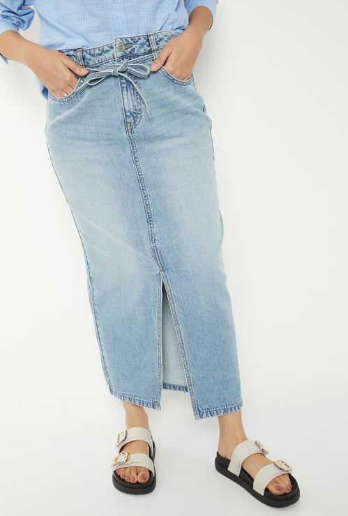 Women Solid Straight Skirt