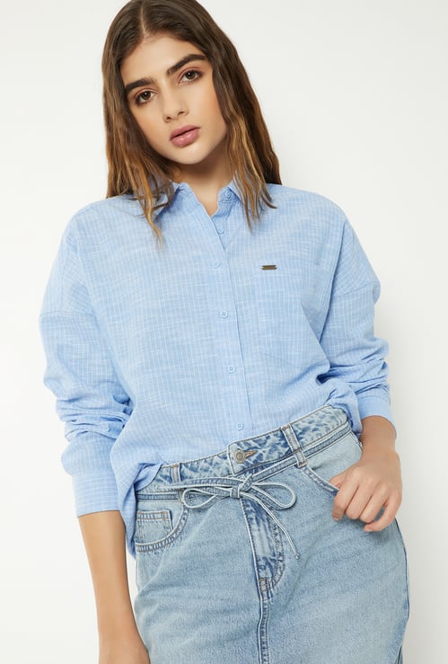 Women Striped Oversized Shirt