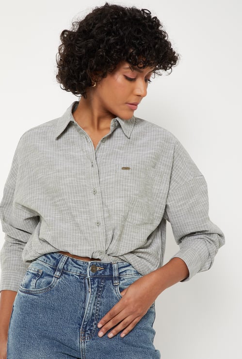 Women Striped Oversized Shirt