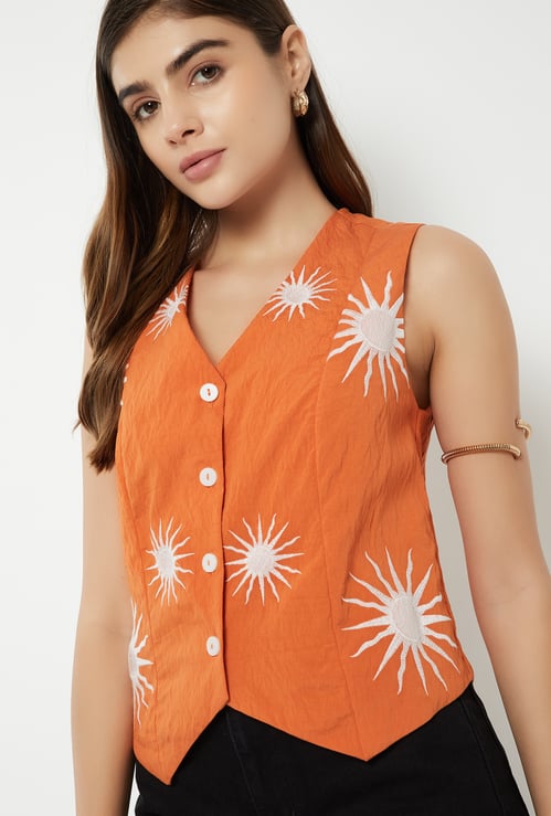 Women Embroidered Vest Top