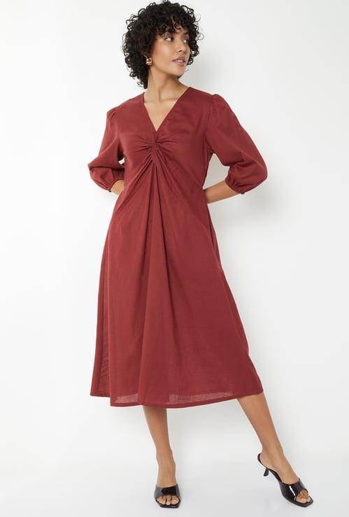 Women Solid A-line Dress
