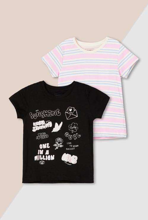 Girls Assorted T-shirt - Pack of 2