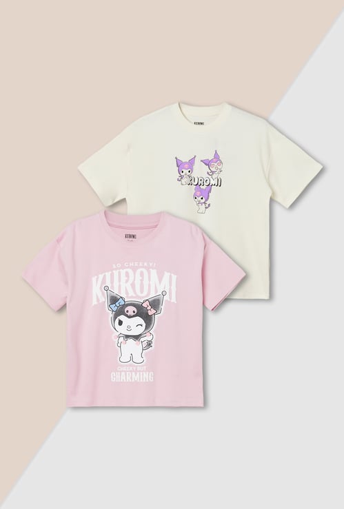 Girls Kuromi Printed T-shirts - Pack of 2