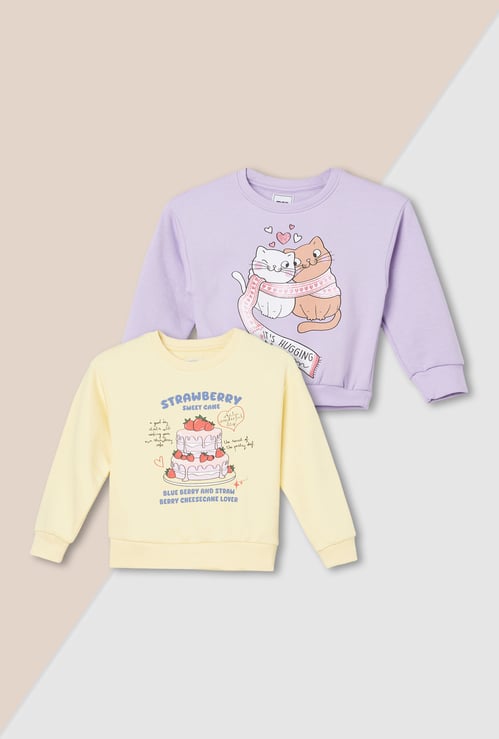Girls Graphic Print Sweatshirt - Pack of 2