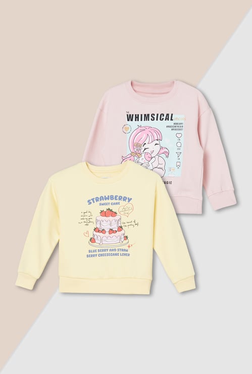 Girls Printed Sweatshirt - Pack of 2
