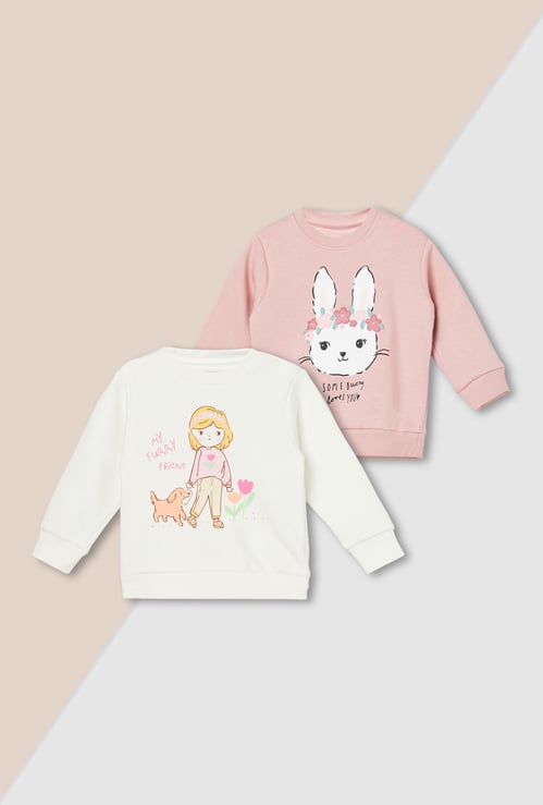 Girls Printed Sweatshirt - Pack of 2