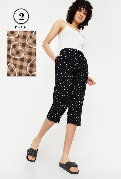 Women Printed Capris - Pack of 2