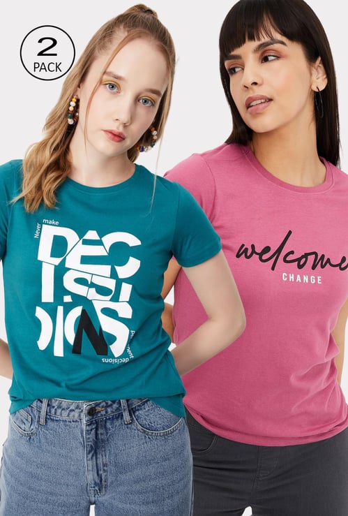 URB_N Women Printed T-shirt - Pack of 2