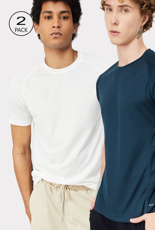 Men Flexi- Air Solid Sports T-shirt - Pack of 2
