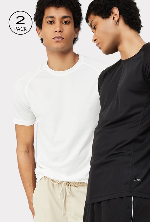 Men Solid T-shirt - Pack of 2