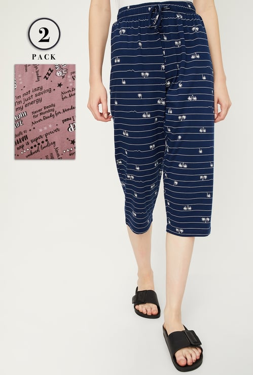 Women Printed Capris - Pack of 2