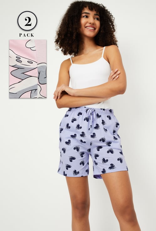 Women Printed Lounge Shorts - Pack of 2