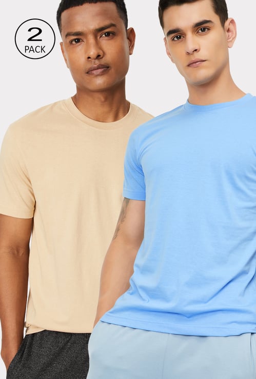 Men Solid Lounge T-shirt - Pack of 2