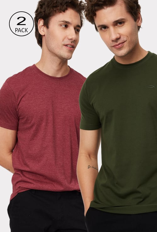 Men Solid Lounge T-shirt - Pack of 2