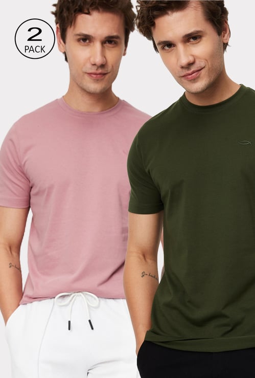 Men Solid Lounge T-shirt - Pack of 2