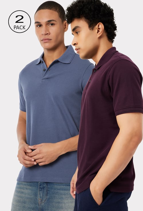 Men Solid Polo T-shirt - Pack of 2