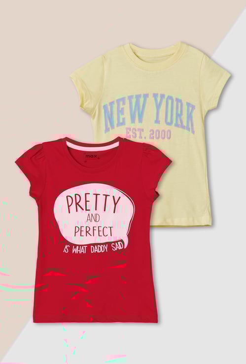 Girls Printed T-shirt - Pack of 2