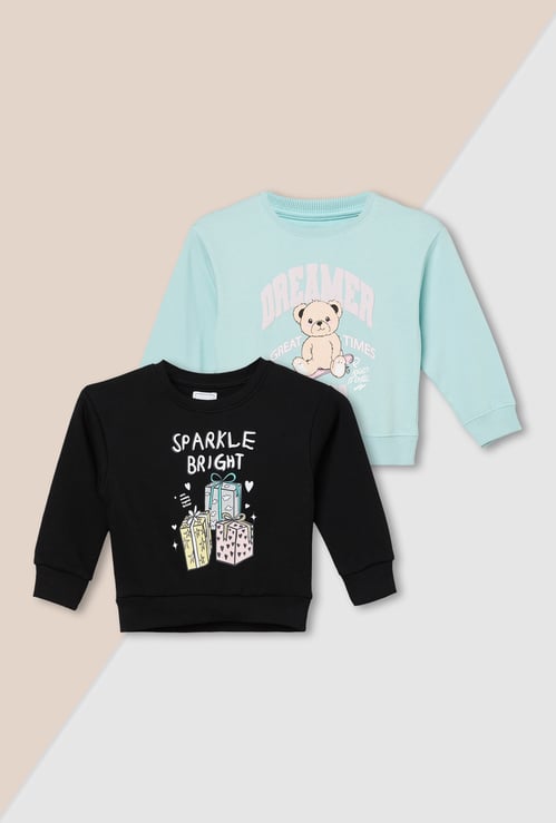 Girls Printed Sweatshirt - Pack of 2