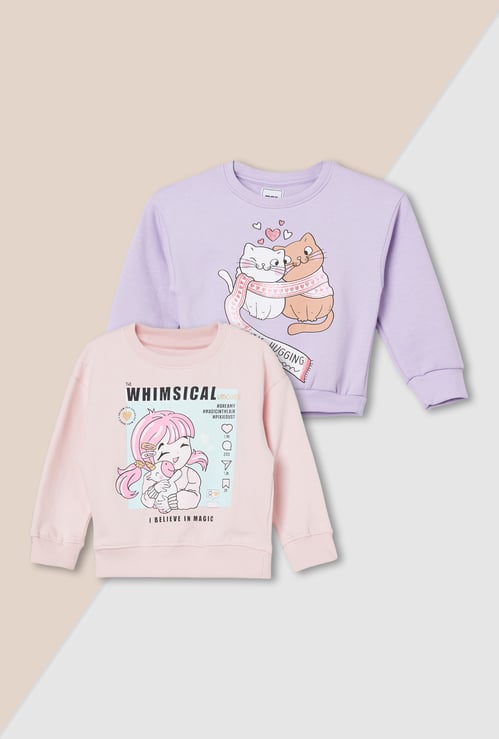 Girls Printed Sweatshirt - Pack of 2