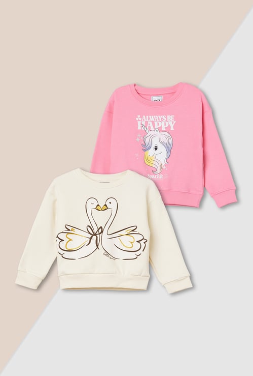 Girls Printed Sweatshirt - Pack of 2