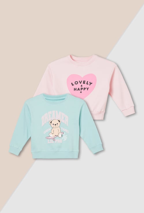 Girls Printed Sweatshirt - Pack of 2
