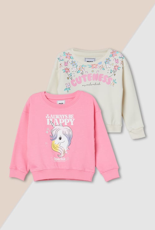 Girls Printed Sweatshirt - Pack of 2