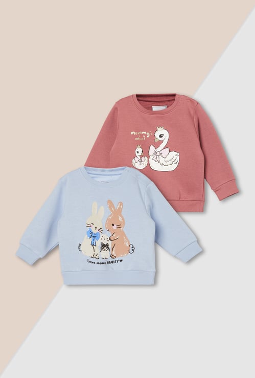 Girls Printed Sweatshirt - Pack of 2