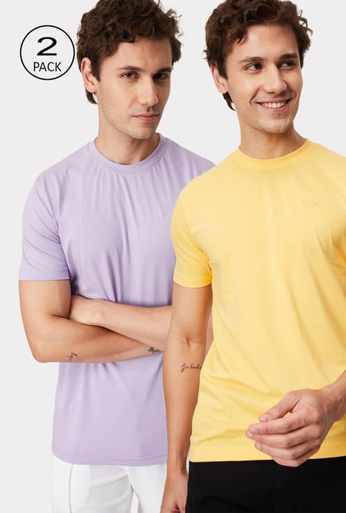 Men Solid Lounge T-shirt - Pack of 2