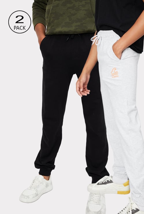 Girls Solid Joggers - Pack of 2