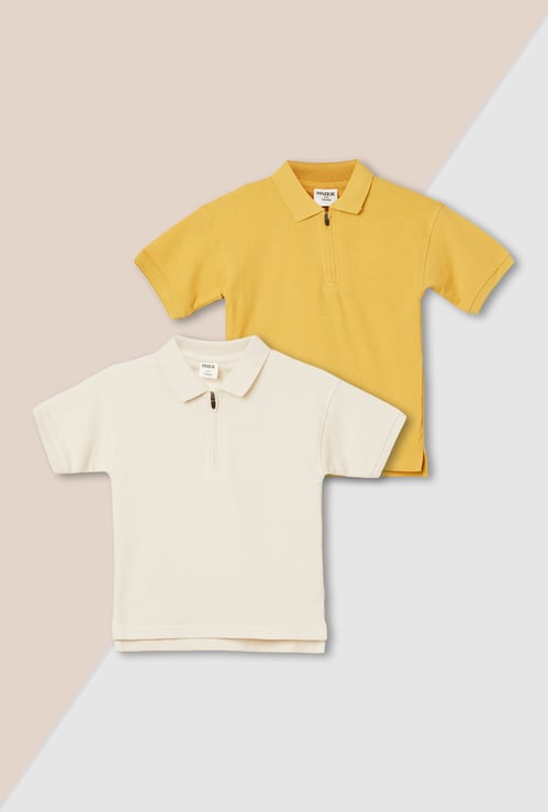 Boys Solid Polo T-shirt - Pack of 2