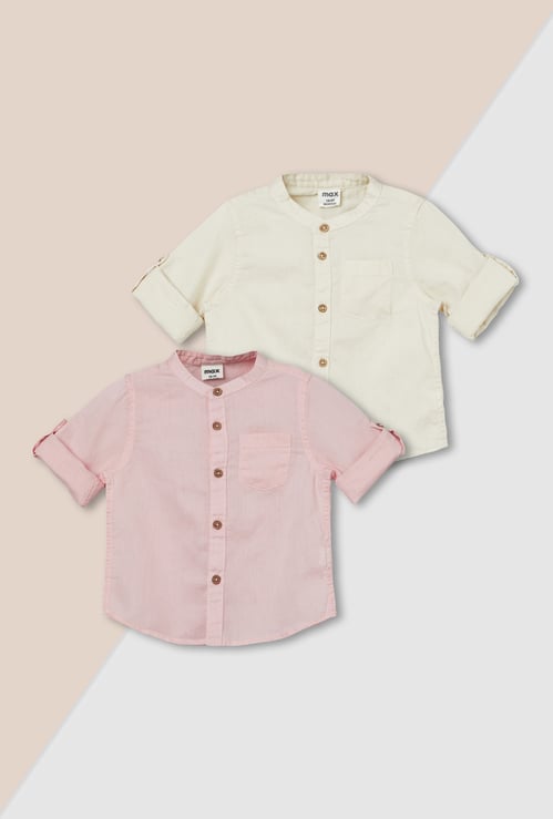 Boys Solid Shirt - Pack of 2