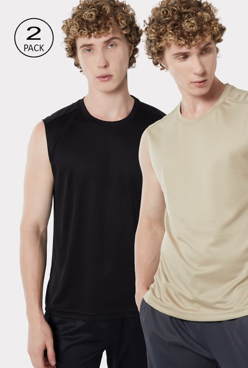 Men Solid Sports T-shirts - Pack of 2