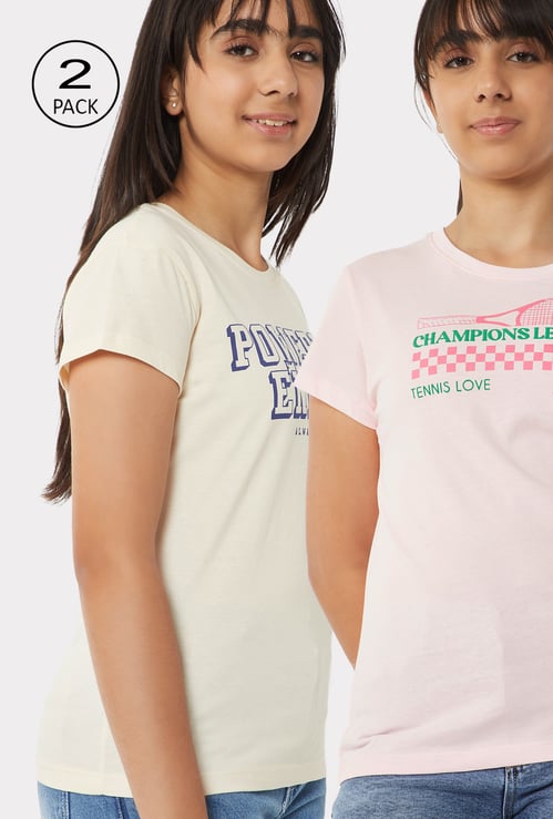 Girls Printed T-shirt - Pack of 2