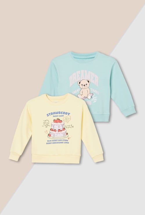 Girls Printed Sweatshirt - Pack of 2