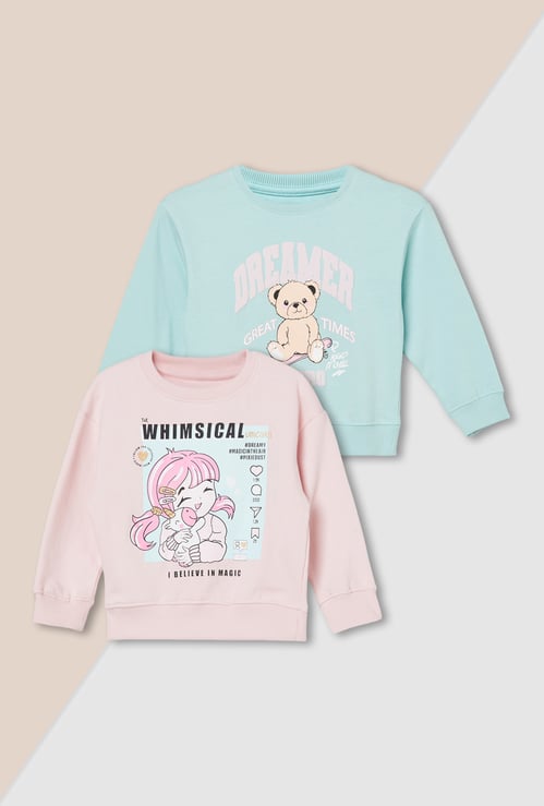 Girls Printed Sweatshirt - Pack of 2